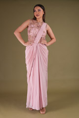 Pink Saree Gown4628 video
